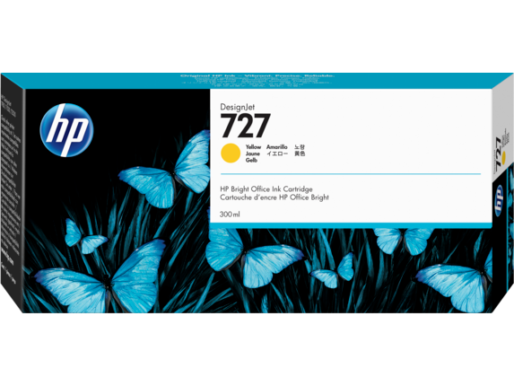 HP 727 300ML YELLOW INK F9J78A