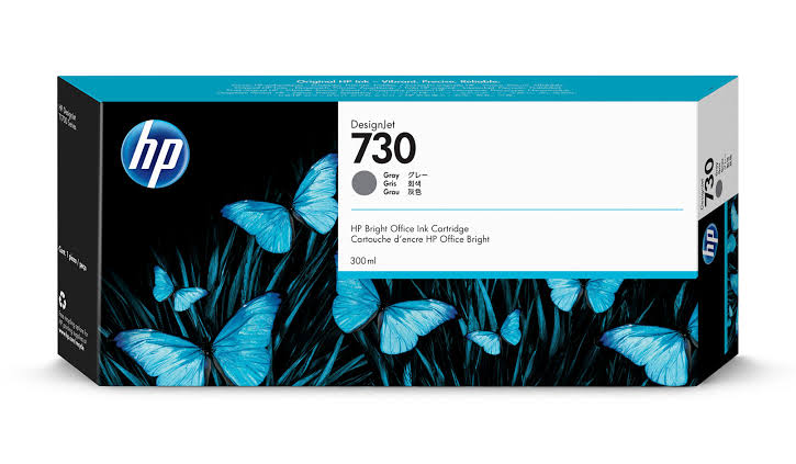 HP 730 300-ml Gray DesignJet Ink Cartridge, P2V72A
