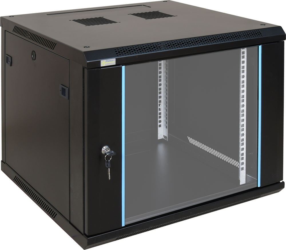 Cabinet 9U Black wall mounted 600X600