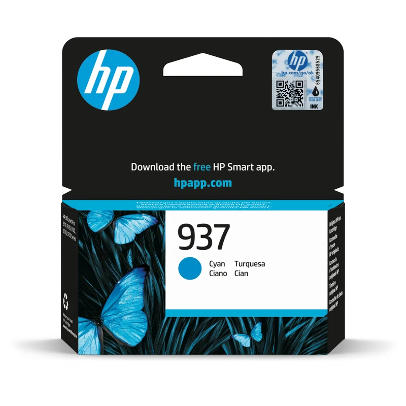HP 937 Cyan Original Ink Cartridge 4S6W2NE