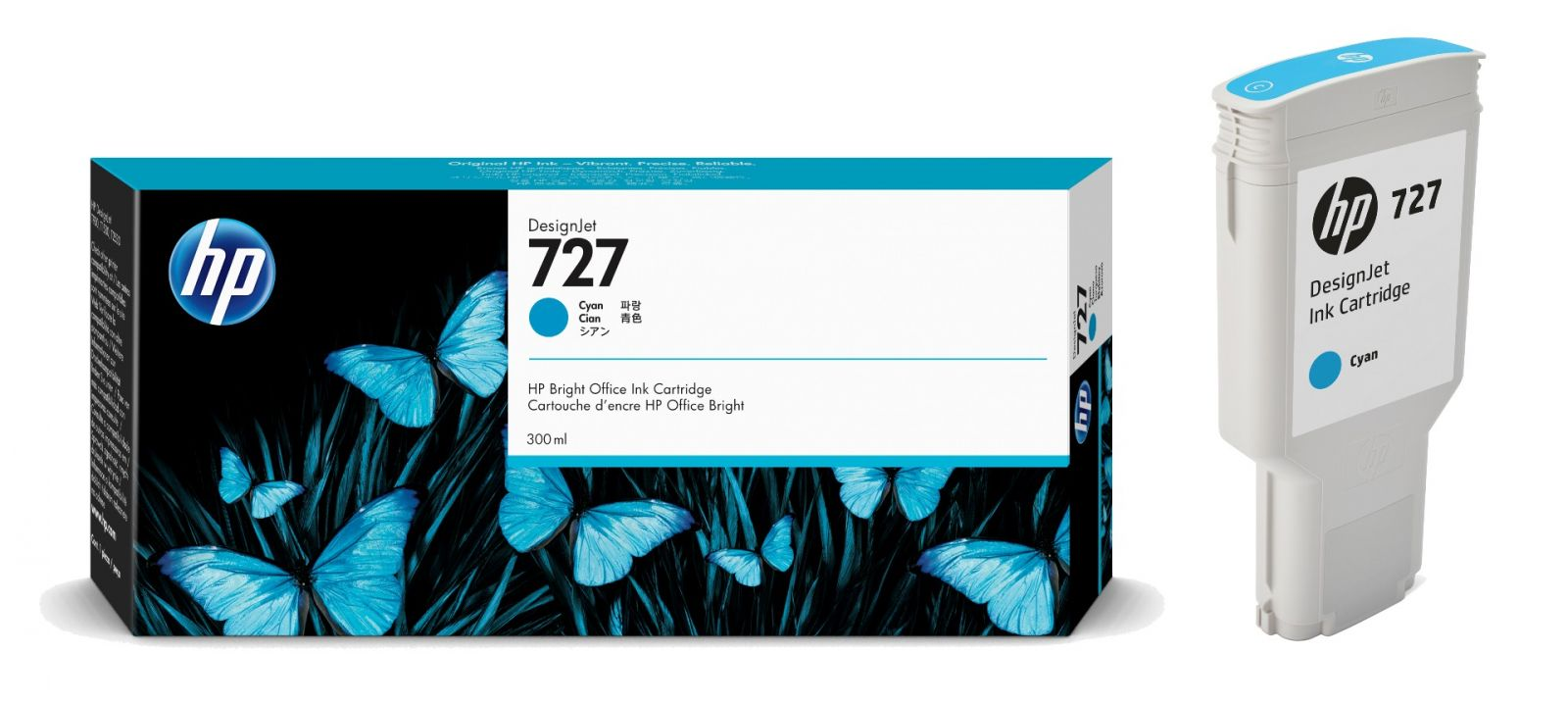HP 727 300ML CYAN INK F9J76A