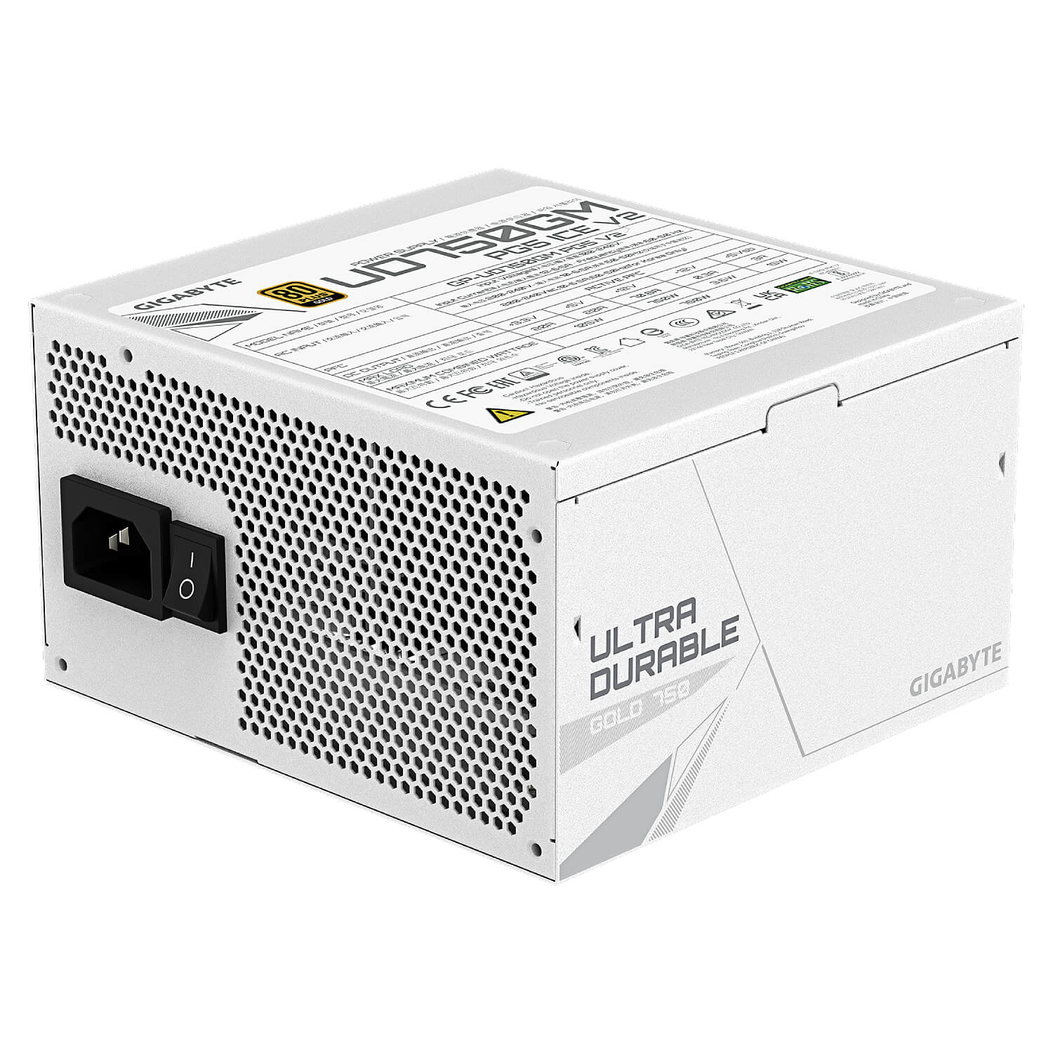 ספק כוח Gigabyte UD750GM PG5 V2 ICE 750W Gold 80+ PCIe 5.1