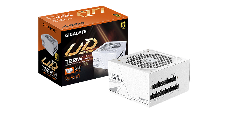 ספק כוח Gigabyte UD750GM PG5 V2 ICE 750W Gold 80+ PCIe 5.1