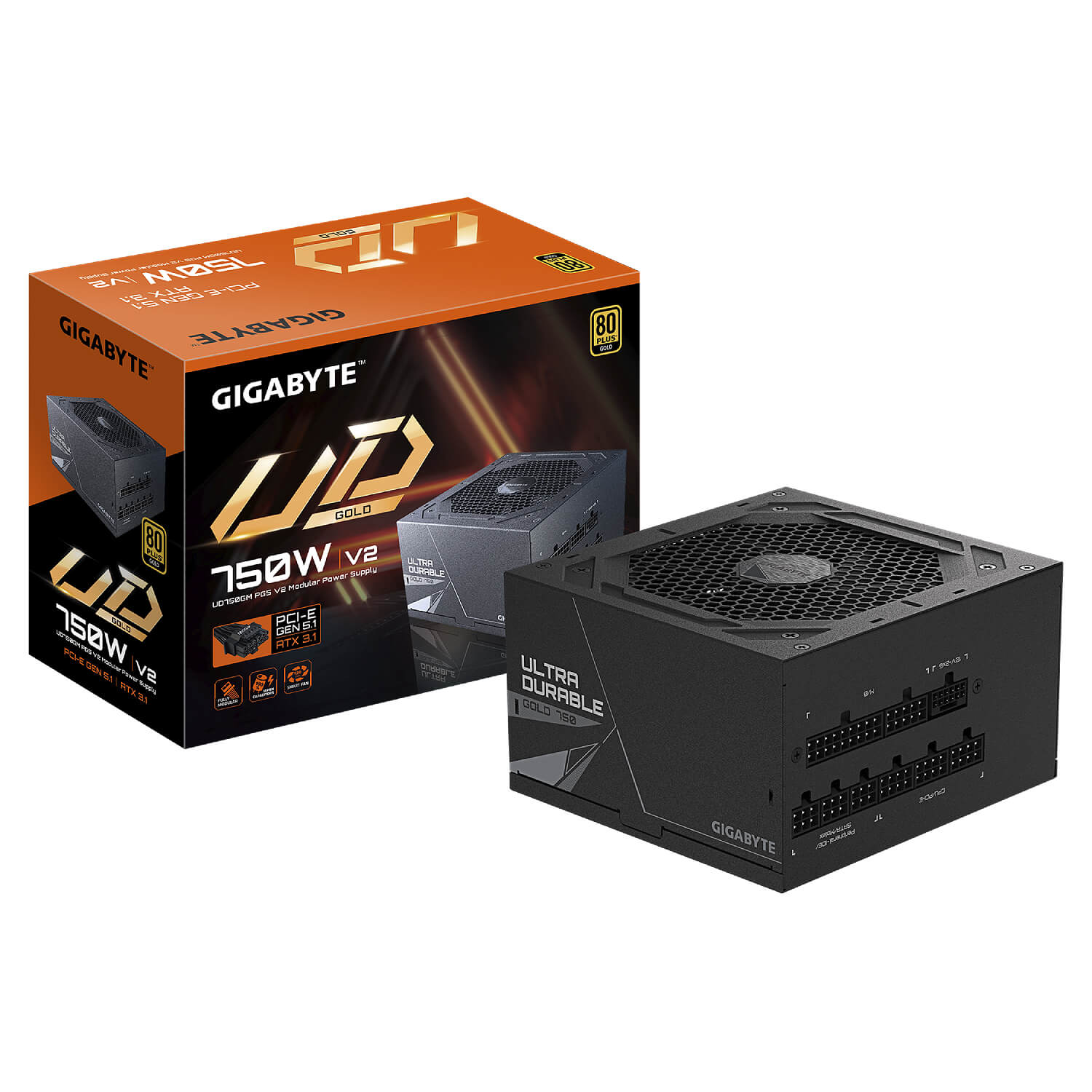 ספק כוח Gigabyte UD750GM PG5 V2 750W Gold 80+ PCIe 5.1