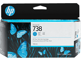 HP 738 130-ml Cyan DesignJet Ink Cartridge, 498N5A