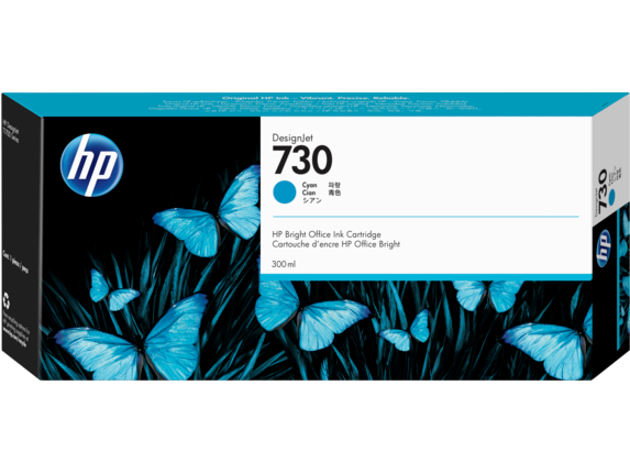 HP 730 300-ml Cyan DesignJet Ink Cartridge( P2V68A)