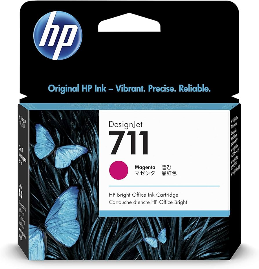 HP 711 29-ml DesignJet Ink Cartridge series  Magenta (CZ131A)/ Cyan (CZ130A)/ Yellow(CZ132A)