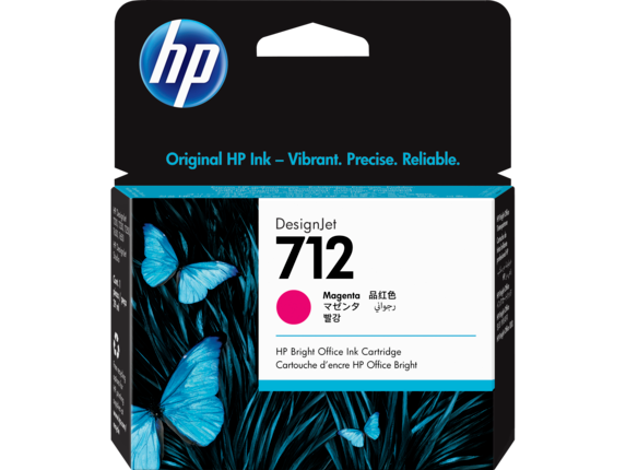 HP 712 29ml  DesignJet Ink Cartridge, Yellow  (3ED69A)/ Cyan (3ED67A)/ Magenta(3ED68A)