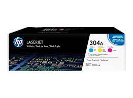 HP 304A 3-pack Cyan/Magenta/Yellow Original LaserJet Toner Cartridges (CF372AM)