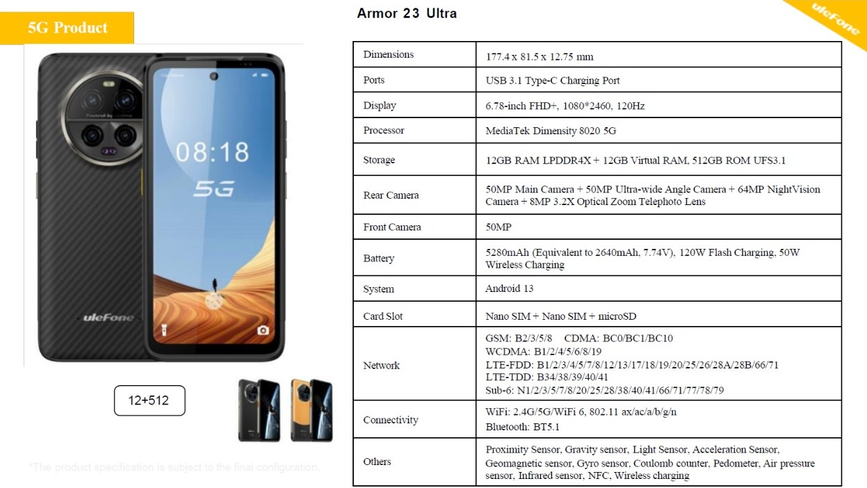 Ulefone Armor 23 Ultra/12GB/512GB Umbra Orange