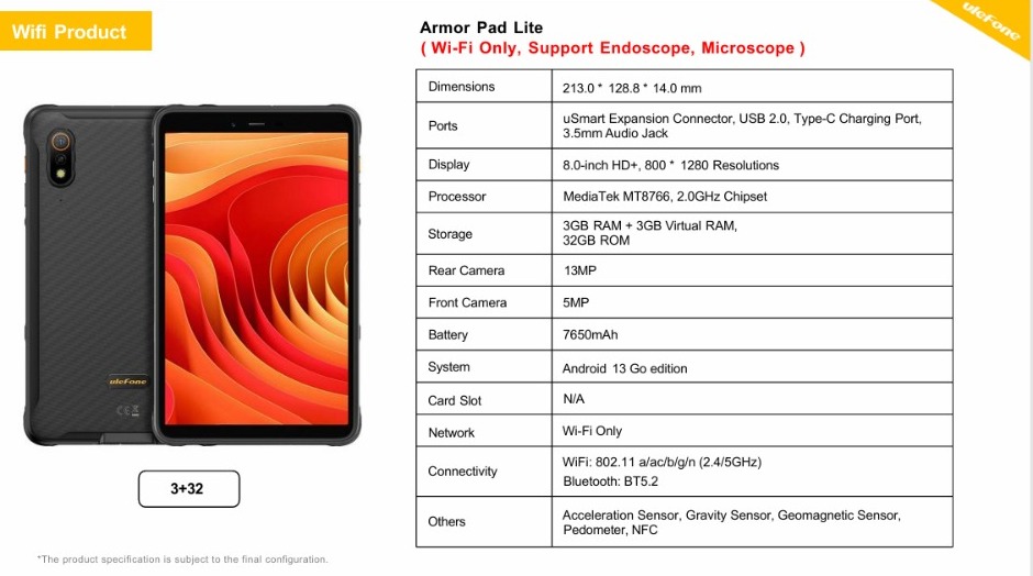 Ulefone Armor Pad Lite 3GB+32GB/Black