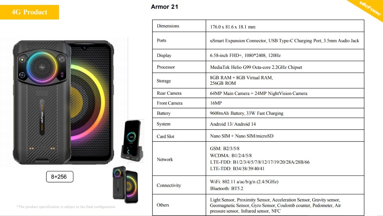 Ulefone Armor 21  8GB +256GB/black